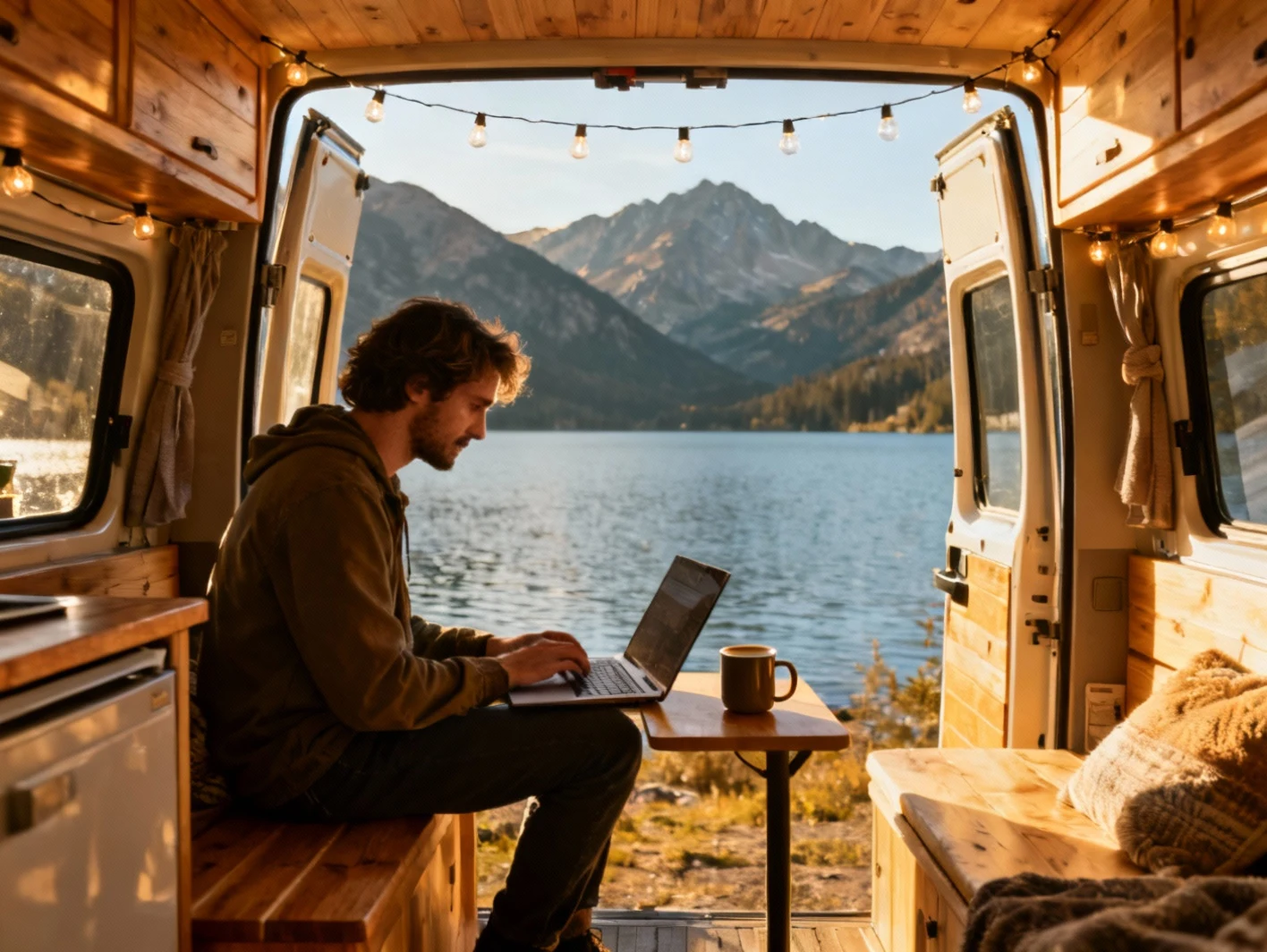 Travail a distance depuis un van